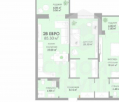 2-комн, 85 кв м, этаж 15/17 ул Жуковского, 18