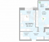 1-комн, 50 кв м, этаж 17/17 ул Жуковского, 18