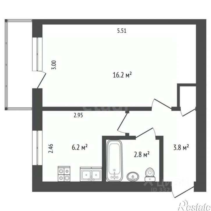 1-комн квартира